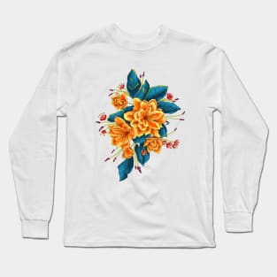 bunch of flowers with blue leaves Long Sleeve T-Shirt